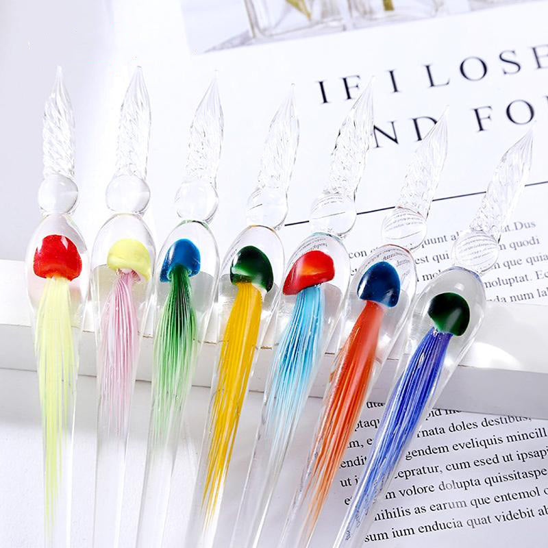 Jellyfish Glass Dip Pen Set with Ink