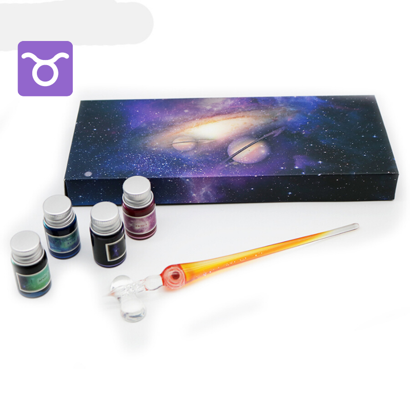 The Constellation Series Glass Dip Pen with 4 Inks Gift Set