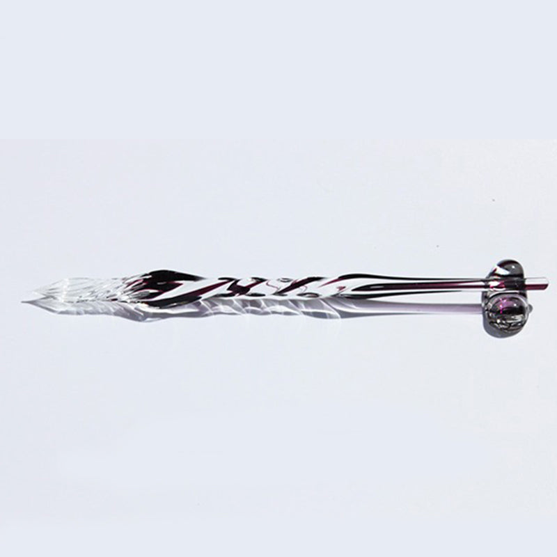 Now or Never - Red Wine Swirl Glass Dip Pen with Pen Rest