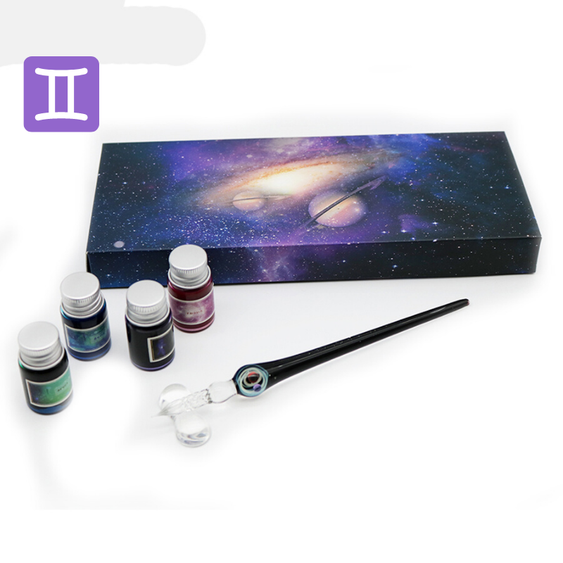 The Constellation Series Glass Dip Pen with 4 Inks Gift Set