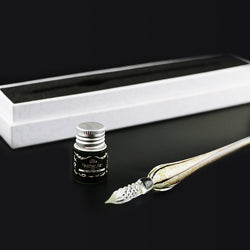 Glitter Leopard Glass Dip Pen - Handmade Crystal Glass Pen