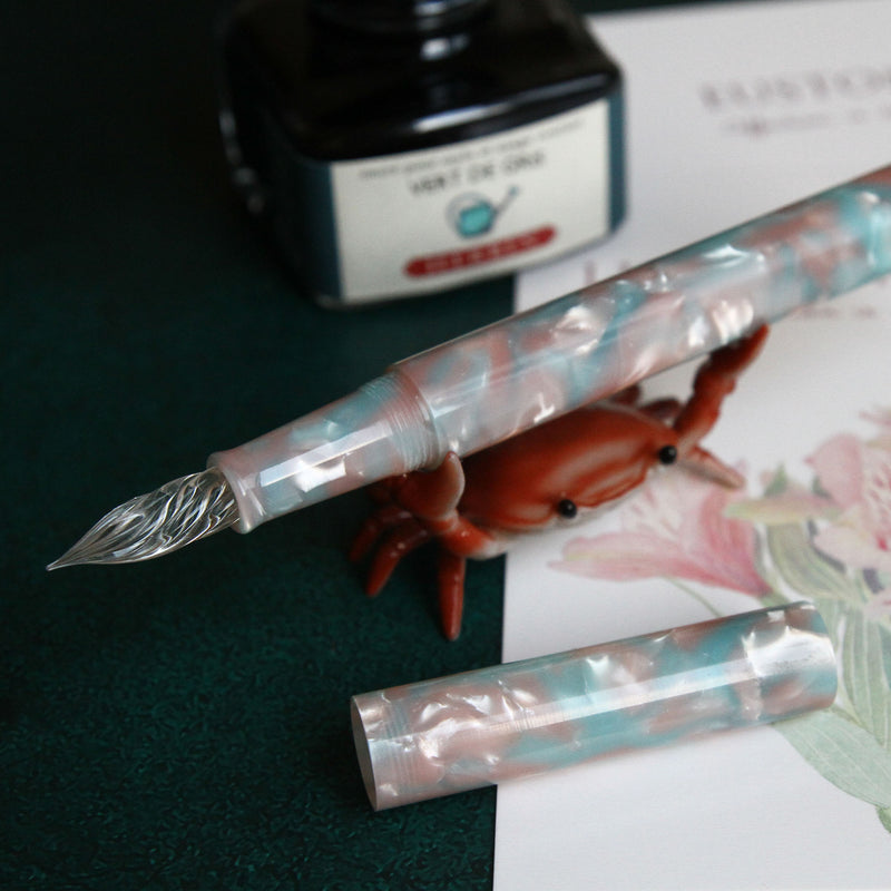 Glass Dip Pen with Monet Color Resin Pen Body and Cap
