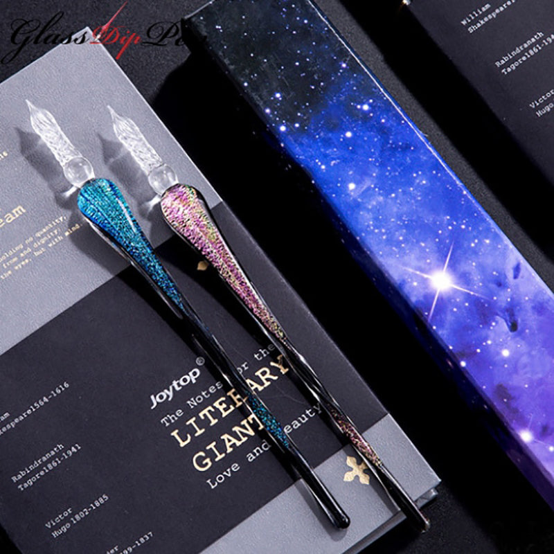 The Thor Series - Galaxy Glass Dip Pen Gift Set with inks - White